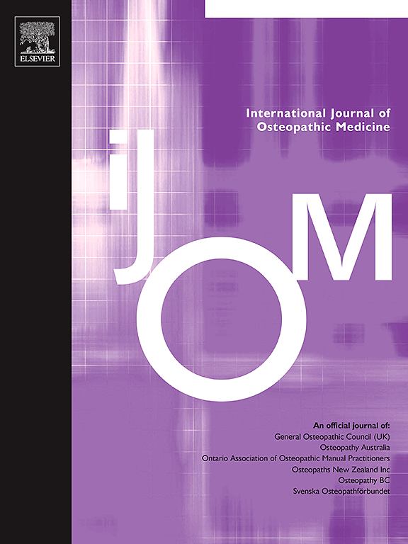 Go to journal home page - International Journal of Osteopathic Medicine